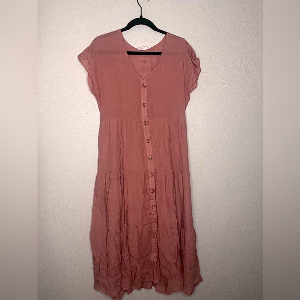 Blu Pepper Midi Button Front Dress